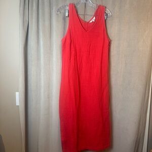 Briggs New York Vibrant Red orange Midi tank Dress